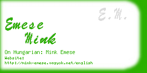 emese mink business card